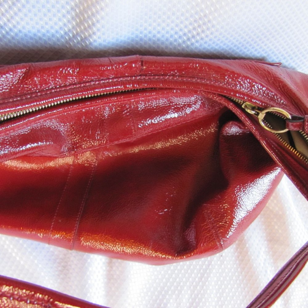 COACH ERGO RICH RED PATENT LEATHER LG HOBO TOTE BA - Picture 7 of 12